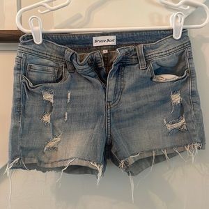 Studio Blue High Rise Distressed Denim Short